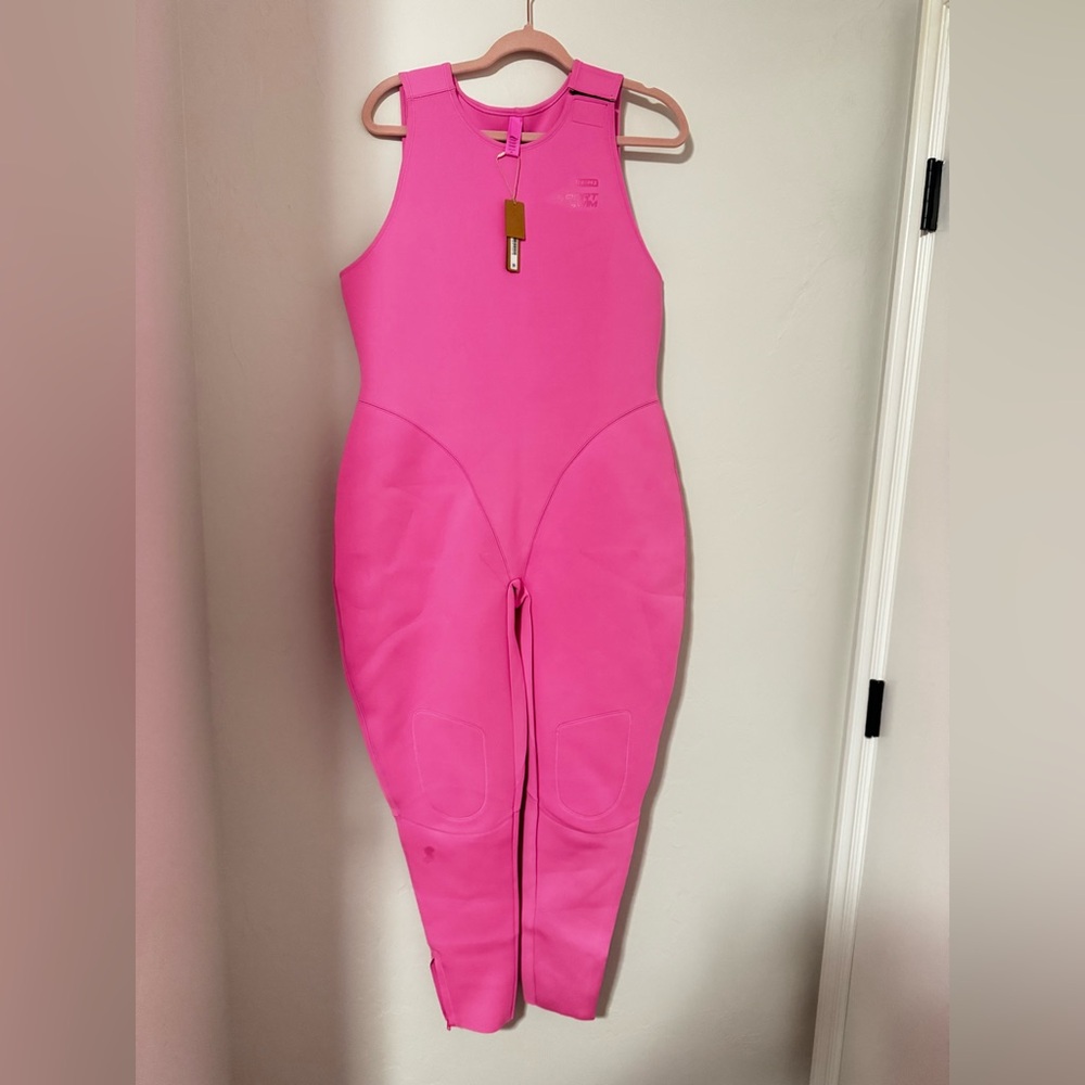 SKIMS Neon Pink Sleeveless Swim Coverup Wetsuit